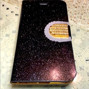 Black Sparkle Cell Case With Rhinestones 6G 5.5